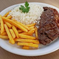 Bife Ancho com Arroz e Fritas